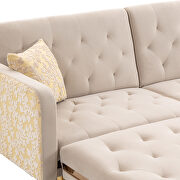 Beige velvet accent sectional sofa with reversible chaise by La Spezia additional picture 15