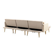 Beige velvet accent sectional sofa with reversible chaise by La Spezia additional picture 8