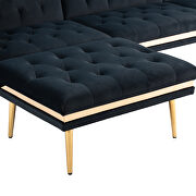 Black velvet accent sectional sofa with reversible chaise by La Spezia additional picture 12