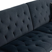 Black velvet accent sectional sofa with reversible chaise by La Spezia additional picture 13