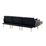 Black velvet accent sectional sofa with reversible chaise by La Spezia additional picture 14