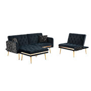 Black velvet accent sectional sofa with reversible chaise by La Spezia additional picture 15
