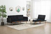 Black velvet accent sectional sofa with reversible chaise by La Spezia additional picture 3