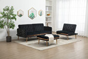 Black velvet accent sectional sofa with reversible chaise by La Spezia additional picture 4