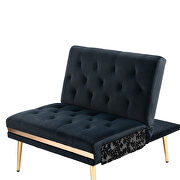 Black velvet accent sectional sofa with reversible chaise by La Spezia additional picture 7
