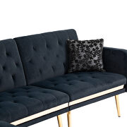Black velvet accent sectional sofa with reversible chaise by La Spezia additional picture 10