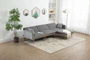 Gray velvet accent sectional sofa with reversible chaise by La Spezia additional picture 2