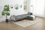 Gray velvet accent sectional sofa with reversible chaise by La Spezia additional picture 4