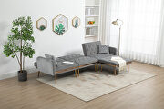 Gray velvet accent sectional sofa with reversible chaise by La Spezia additional picture 5