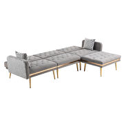 Gray velvet accent sectional sofa with reversible chaise by La Spezia additional picture 6