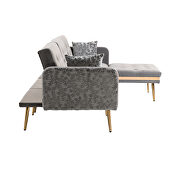 Gray velvet accent sectional sofa with reversible chaise by La Spezia additional picture 8