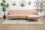Pink velvet accent sectional sofa with reversible chaise by La Spezia additional picture 2
