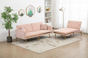 Pink velvet accent sectional sofa with reversible chaise by La Spezia additional picture 3