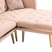 Pink velvet accent sectional sofa with reversible chaise by La Spezia additional picture 6