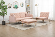 Pink velvet accent sectional sofa with reversible chaise by La Spezia additional picture 7