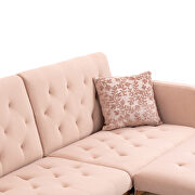 Pink velvet accent sectional sofa with reversible chaise by La Spezia additional picture 8