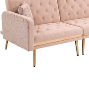 Pink velvet accent sectional sofa with reversible chaise by La Spezia additional picture 10