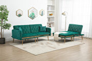 Green velvet accent sectional sofa with reversible chaise by La Spezia additional picture 2
