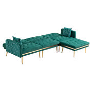 Green velvet accent sectional sofa with reversible chaise by La Spezia additional picture 12