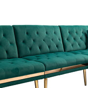 Green velvet accent sectional sofa with reversible chaise by La Spezia additional picture 14