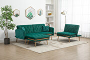 Green velvet accent sectional sofa with reversible chaise by La Spezia additional picture 3