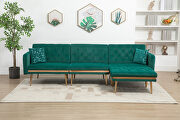 Green velvet accent sectional sofa with reversible chaise by La Spezia additional picture 5