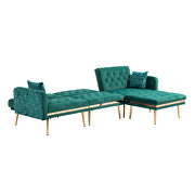 Green velvet accent sectional sofa with reversible chaise by La Spezia additional picture 7