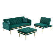 Green velvet accent sectional sofa with reversible chaise by La Spezia additional picture 9