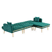 Green velvet accent sectional sofa with reversible chaise by La Spezia additional picture 10