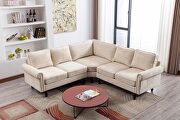 Beige fabric accent sectional sofa by La Spezia additional picture 7