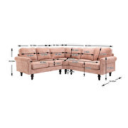 Pink fabric accent sectional sofa by La Spezia additional picture 3