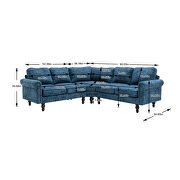 Navy fabric accent sectional sofa by La Spezia additional picture 3