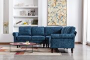 Navy fabric accent sectional sofa by La Spezia additional picture 7