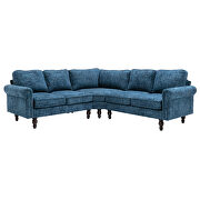 Navy fabric accent sectional sofa by La Spezia additional picture 8