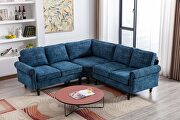 Navy fabric accent sectional sofa by La Spezia additional picture 10