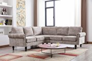 Light gray fabric accent sectional sofa by La Spezia additional picture 2