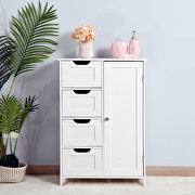White bathroom storage cabinet floor cabinet with adjustable shelf and drawers by La Spezia additional picture 2