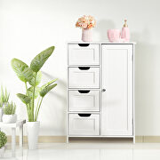 White bathroom storage cabinet floor cabinet with adjustable shelf and drawers by La Spezia additional picture 3