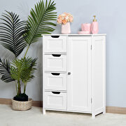 White bathroom storage cabinet floor cabinet with adjustable shelf and drawers by La Spezia additional picture 6