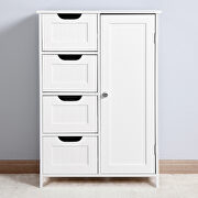 White bathroom storage cabinet floor cabinet with adjustable shelf and drawers by La Spezia additional picture 9