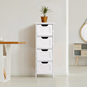 White bathroom storage cabinet freestanding cabinet with drawers by La Spezia additional picture 2