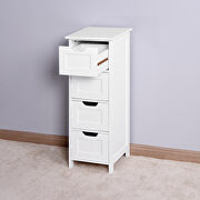 White bathroom storage cabinet freestanding cabinet with drawers by La Spezia additional picture 5