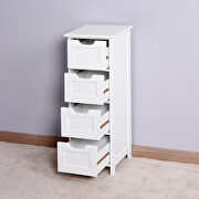 White bathroom storage cabinet freestanding cabinet with drawers by La Spezia additional picture 8