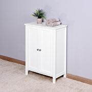 Bathroom floor storage cabinet with double door adjustable shelf in white by La Spezia additional picture 5