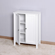 Bathroom floor storage cabinet with double door adjustable shelf in white by La Spezia additional picture 6
