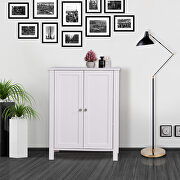 Bathroom floor storage cabinet with double door adjustable shelf in white by La Spezia additional picture 7