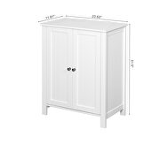 Bathroom floor storage cabinet with double door adjustable shelf in white by La Spezia additional picture 9