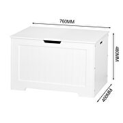 White lift top entryway storage cabinet with 2 safety hinge wooden toy box by La Spezia additional picture 4