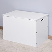 White lift top entryway storage cabinet with 2 safety hinge wooden toy box by La Spezia additional picture 5