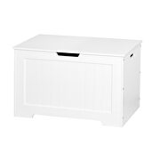 White lift top entryway storage cabinet with 2 safety hinge wooden toy box by La Spezia additional picture 7
